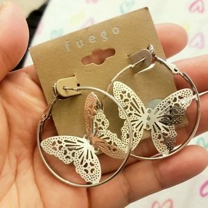 Butterfly Hoop Earrings